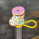 Donuts Stacked Straw Topper pink