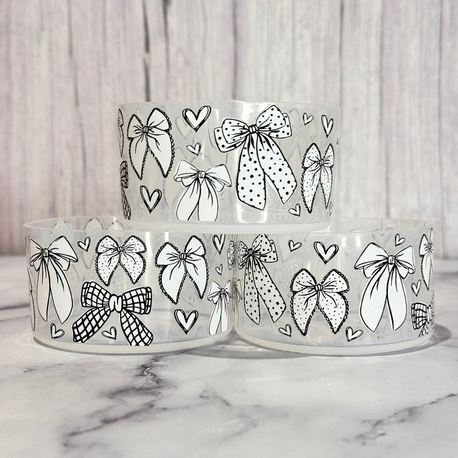 Clear White Bows Tumbler Boot