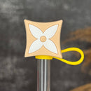 Monogram Flowers Straw Topper - set of two- brown white