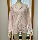 Charter Club Printed Fleece Notched Collar Pajama Top XL