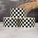 CREAM & BLACK CHECKERS Tumbler Boot