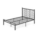 Queen Size Platform Bed with Headboard and Metal Frame
