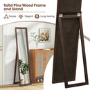Full Length Mirror with Stand and Solid Wood Frame