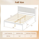 Full/Queen/Twin Size Bed Frame Farmhouse Wooden Platform Bed with Headboard White