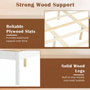 Full/Queen/Twin Size Bed Frame Farmhouse Wooden Platform Bed with Headboard White