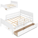 Full Size Platform Bed Frame with Detachable Guardrails