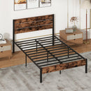 Full/King/Queen/Twin Size Bed Frame with High Headboard and Mute Bar