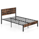 Full/King/Queen/Twin Size Bed Frame with High Headboard and Mute Bar