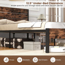 Full/King/Queen/Twin Size Bed Frame with High Headboard and Mute Bar