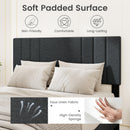 Full/Queen/Twin Size Bed Frame with Vertical Channel Tufted Headboard and Wooden Slats