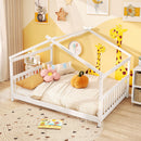 Full Size House Bed Montessori Floor Bed with Headboard