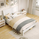 Full Size Platform Slat Bed Frame with High Headboard