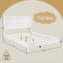 Full Size Platform Slat Bed Frame with High Headboard