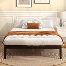 Full Size Wood Bed Frame with Wooden Slats Support and Rubber Wood Legs