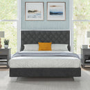 Full/Queen Size Upholstered Bed Frame with Velvet Headboard