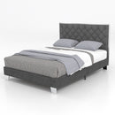 Full/Queen Size Upholstered Bed Frame with Velvet Headboard