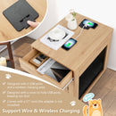 Furniture Style Dog Kennel with Drawer and Removable Dog Bed-Natrual