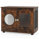 Furniture Style Dog Crate for Small and Medium Dogs with Translucent Window and Lockable Door-Rustic Brown