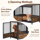 Dog Crate Furniture with Sliding Barn Door and Mat