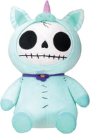 Furrybones Teal Unicorn Unie Wearing Purple Daisy Collar Plush Doll