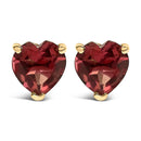14K White Gold 5MM Heart Cut Purple Amethyst Solitaire Stud Earrings