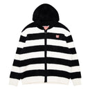 Gloomy Bear Striped Fuzzy Zip Up Jacket