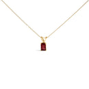 14K White Gold 6x4MM Emerald Cut Purple Amethyst Solitaire Pendant Necklace