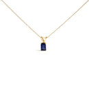 14K White Gold 6x4MM Emerald Cut Purple Amethyst Solitaire Pendant Necklace