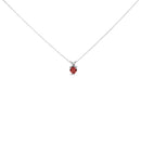 14K White Gold 5X5 MM Heart Shaped Purple Amethyst Solitaire Pendant Necklace