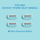Schick Hydro Silk Sensitive Women's Razor Blade Refills 4 ct - Imperfect Box