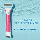 Schick Hydro Silk TrimStyle Women's Razor with Bikini Trimmer 1 Razor Handle & 1 Refill - Imperfect Box