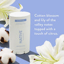 Native Sensitive Solid Deodorant Cotton & Lily 2.65oz - Imperfect Container