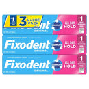 Fixodent Original Complete Denture Adhesive Cream 2.4oz/3pk - Imperfect Box