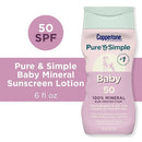 Coppertone Pure & Simple Baby Mineral Sunscreen SPF 50 6 fl oz - New