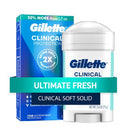Gillette Clinical Soft Invisible Solid Ultimate Fresh Antiperspirant & Deodorant 2.6oz - New