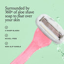 Billie Handle with Magnetic Holder Women 5 Blade Refills Reusable Razor - New
