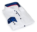 Gabe Button-Up Shirt With Contrast Details // White // Contemporary Fit (Regular)- final sale