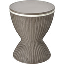 3 in 1 8 Gallon Patio Rattan Cooler Bar Table with Adjust Ice Bucket-Black