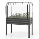 Galvanized Raised Garden Bed with Legs and Greenhouse Cover for Vegetable Flower