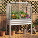 Galvanized Raised Garden Bed with Legs and Greenhouse Cover for Vegetable Flower