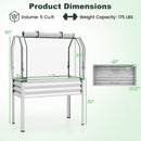 Galvanized Raised Garden Bed with Legs and Greenhouse Cover for Vegetable Flower
