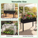 Galvanized Raised Garden Bed with Legs and Greenhouse Cover for Vegetable Flower