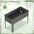 Galvanized Raised Garden Bed with Legs 46" x 24" x 31" Metal Elevated Planter Box