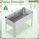 Galvanized Raised Garden Bed with Legs 46" x 24" x 31" Metal Elevated Planter Box