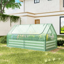6 x 3 x 3 Feet Galvanized Raised Garden Bed with Greenhouse