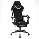 Gaming Chair Height Adjustable Computer Chair with Headrest Footrest & 360° Swivel Seat-Black