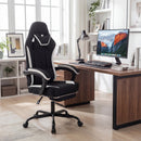 Gaming Chair Height Adjustable Computer Chair with Headrest Footrest & 360° Swivel Seat-Black