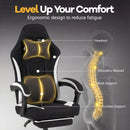 Gaming Chair Height Adjustable Computer Chair with Headrest Footrest & 360° Swivel Seat-Black