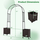 Garden Arch Trellis with 2 Self-watering Planter Boxes for Party Yard Lawn