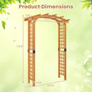 7/7.5 Feet Garden Arch Wooden Arbor Outdoor Wood Trellis for Climbing Plants
